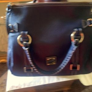 RARE All Navy Large Dooney and Burke Leather satchel